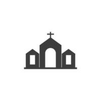 vector teken van het kerkgebouw symbool is geïsoleerd op een witte achtergrond. kerkgebouw pictogram kleur bewerkbaar.