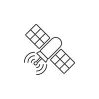 vectorteken van het satellietsymbool is geïsoleerd op een witte achtergrond. satellietpictogram kleur bewerkbaar. vector