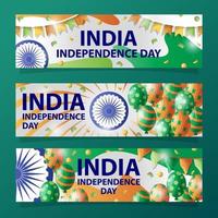 india onafhankelijkheidsdag banner collectie vector