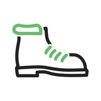 camping boot lijn groen en zwart pictogram vector