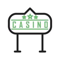 casino teken lijn groen en zwart pictogram vector