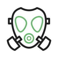 zuurstofmasker lijn groen en zwart pictogram vector