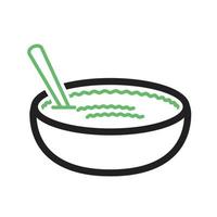 rijstpudding lijn groen en zwart icon vector