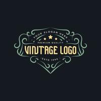 vintage-logo. vintage etiket. vintage sieraad. vintage kleur. vintage logo sjabloon. vector