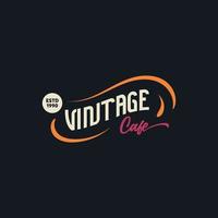 vintage café-logo sjabloon met minimalistische stijl vector