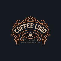 koffie vintage logo met retro stijl vector