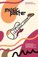 muziekfestival flyer. muziek vectorillustratie met vintage stijl vector
