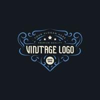 vintage-logo. vintage etiket. vintage sieraad. vintage kleur. vintage logo sjabloon. vector