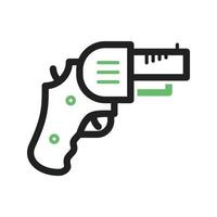 revolver lijn groen en zwart pictogram vector