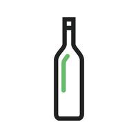 fles lijn groen en zwart pictogram vector