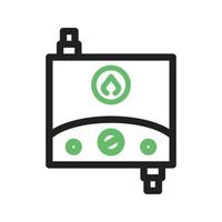 tankless boiler lijn groen en zwart pictogram vector