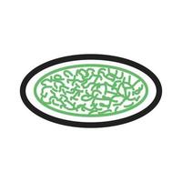 fettucini Alfredo lijn groen en zwart pictogram vector