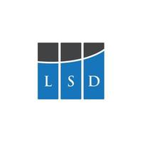 LSD brief logo ontwerp op witte achtergrond. lsd creatieve initialen brief logo concept. lsd-briefontwerp. vector