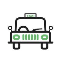taxi lijn groen en zwart pictogram vector