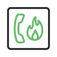 brand noodlijn groen en zwart pictogram vector