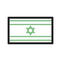 Israël lijn groen en zwart pictogram vector