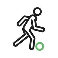 voetbal lijn groen en zwart pictogram vector