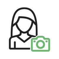 fotograaf lijn groen en zwart pictogram vector