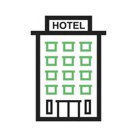 hotel lijn groen en zwart pictogram vector