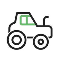 tractor lijn groen en zwart pictogram vector