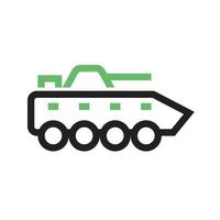 infanterie tank lijn groen en zwart pictogram vector