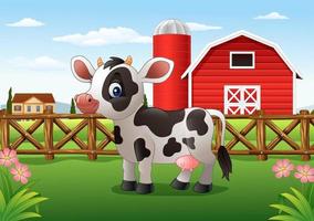 cartoon koe in de boerderij