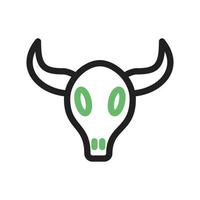 stier hoorns lijn groen en zwart pictogram vector