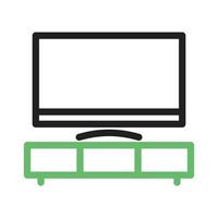televisielijn groen en zwart pictogram vector