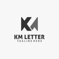 letter km logo ontwerp vector