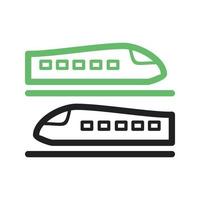 treinen lijn groen en zwart pictogram vector