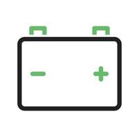 batterij lijn groen en zwart pictogram vector