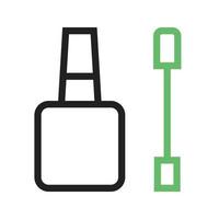 nagel behandeling items lijn groen en zwart pictogram vector