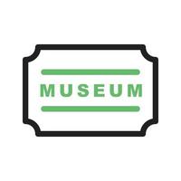 museum tag lijn groen en zwart pictogram vector