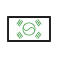 Zuid-Korea lijn groen en zwart pictogram vector