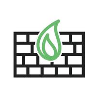 firewall lijn groen en zwart pictogram vector