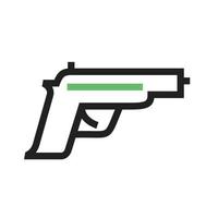 pistool lijn groen en zwart pictogram vector