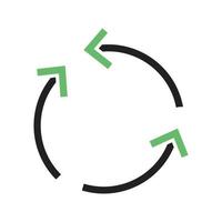 cyclus pijl lijn groen en zwart pictogram vector