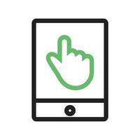 touchscreen technologie lijn groen en zwart pictogram vector