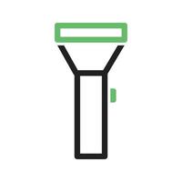 zaklamp lijn groen en zwart pictogram vector