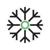 sneeuwvlok lijn groen en zwart pictogram vector