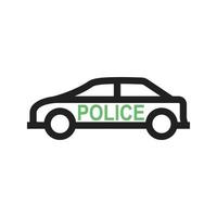 politie auto lijn groen en zwart pictogram vector