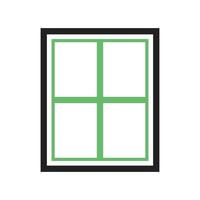 vensterlijn groen en zwart pictogram vector