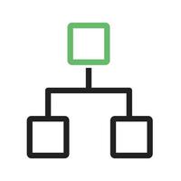 instellingen ethernetlijn groen en zwart pictogram vector