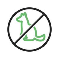 geen huisdier teken lijn groen en zwart pictogram vector