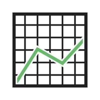 trendgrafiek lijn groen en zwart pictogram vector
