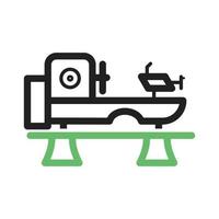 machine lijn groen en zwart pictogram vector