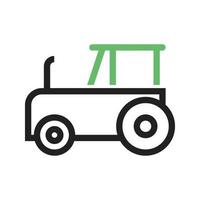 tractor lijn groen en zwart pictogram vector