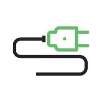 elektrische stekker lijn groen en zwart pictogram vector