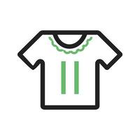 kleine shirtlijn groen en zwart pictogram vector