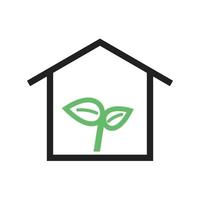 groen huis lijn groen en zwart pictogram vector